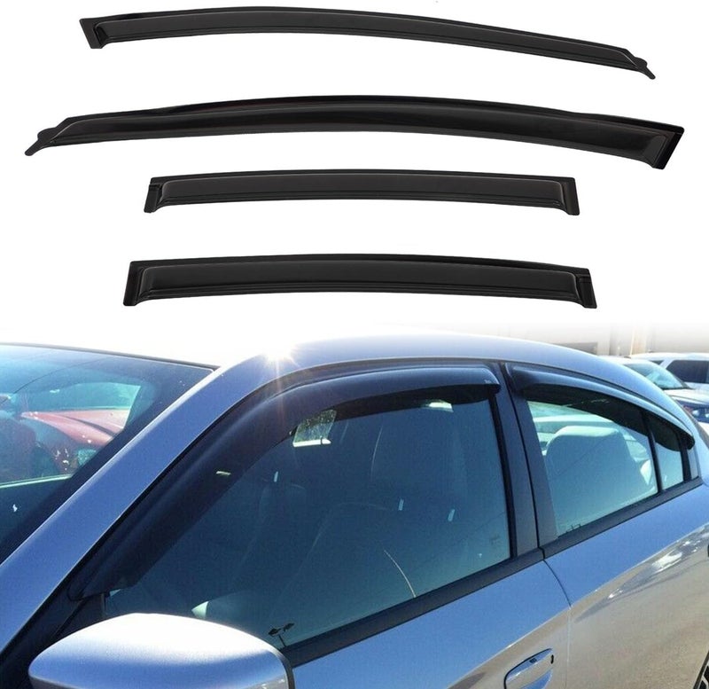 PLDDE Rain Guards Compatible with 2010-2015 Chevy Cruze, for 2016 Chevy Cruze Limited Tape-On Side Window Visor Wind Deflector Vent Visors Car Accessories 4pcs - Image 1